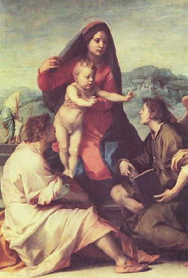 Andrea del Sarto Madonna mit Heiligen und einem Engel France oil painting art